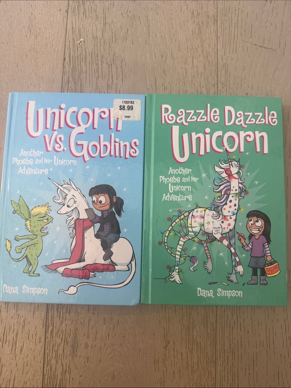 Unicorn Vs. Goblins & Razzle Dazzle Unicorn Book Set - Blue & Green Covers